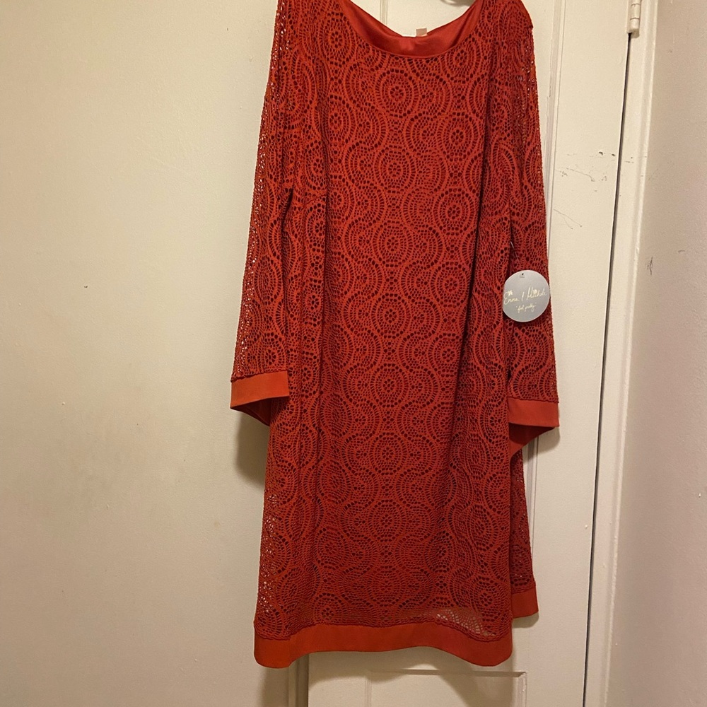 Woman Plus Size Dress Burnt Orange Dress